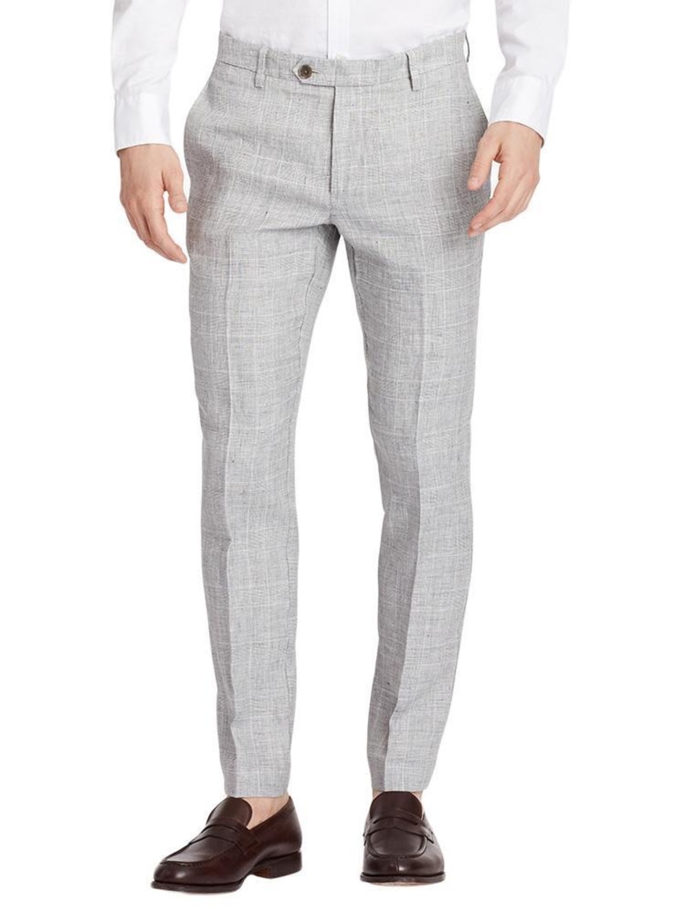 NWOT Bonobos Slim Taper Light Gray Check Dress Pants